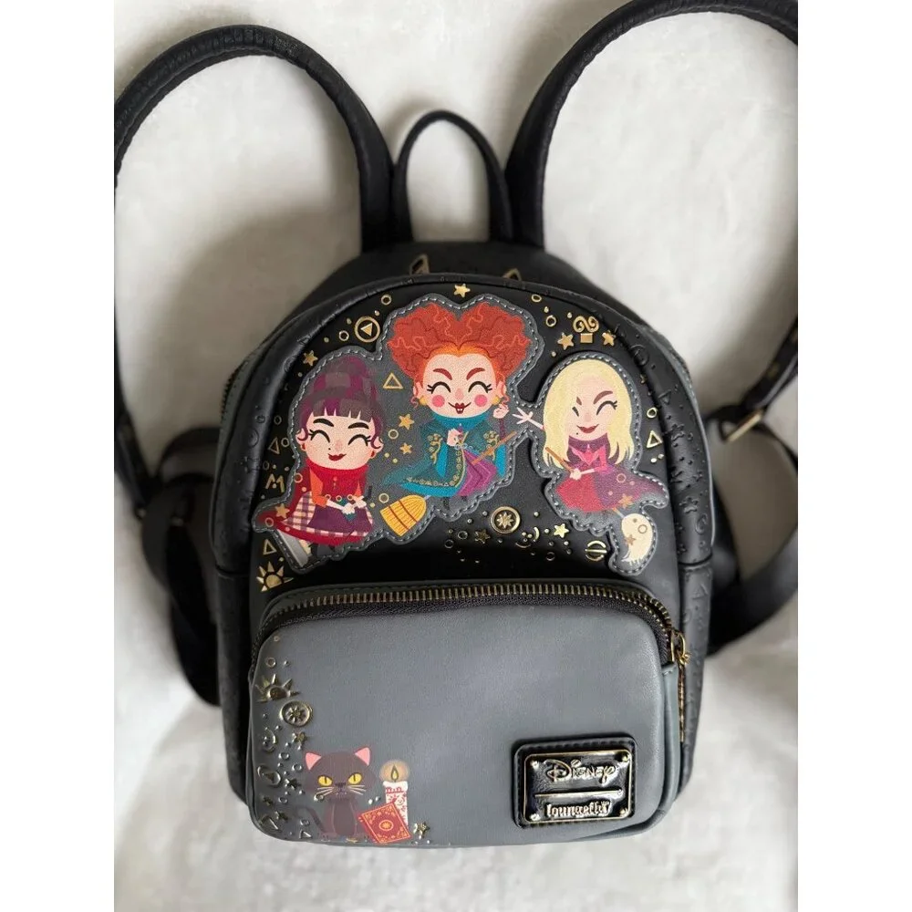 Disney Loungefly Hocus Pocus Mini Backpack Chibi Sanderson Sisters Binx black fa - Picture 2 of 12